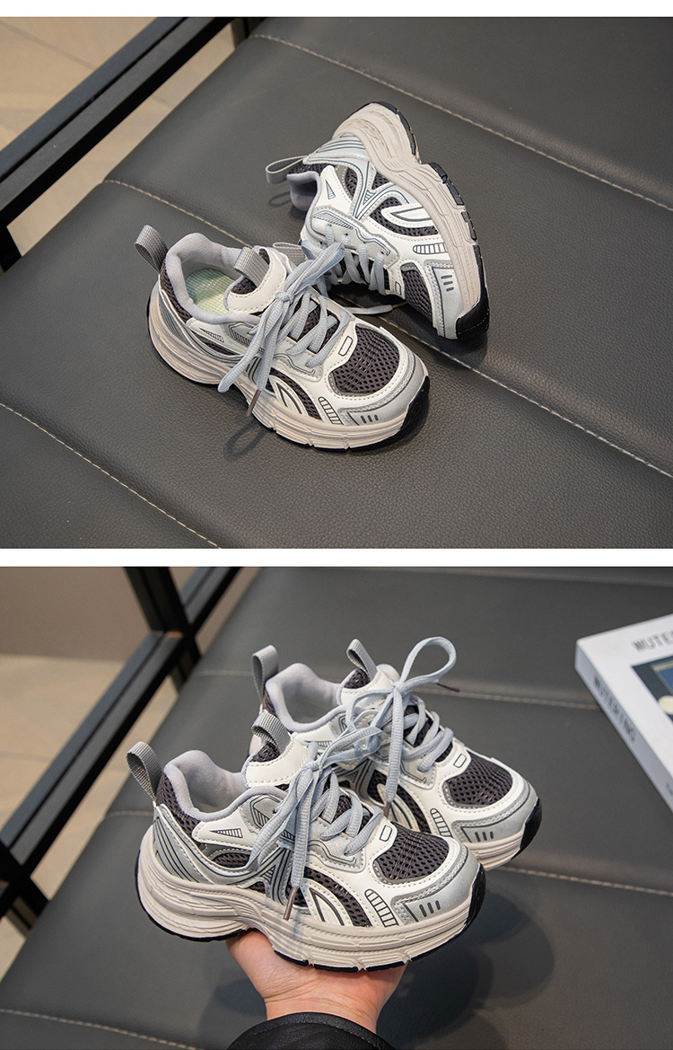 女童时尚老爹鞋2025春秋新款儿童网面轻便运动鞋男童时尚休闲鞋潮详情9