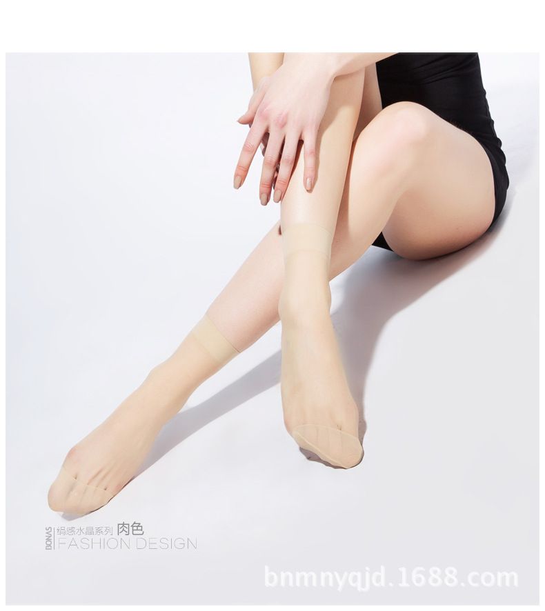 Paunas calcetines de cristal transparente primavera verano slim silk calcetines invisibles wholesale anti-gancho desgaste calcetines para mujeres pic 11