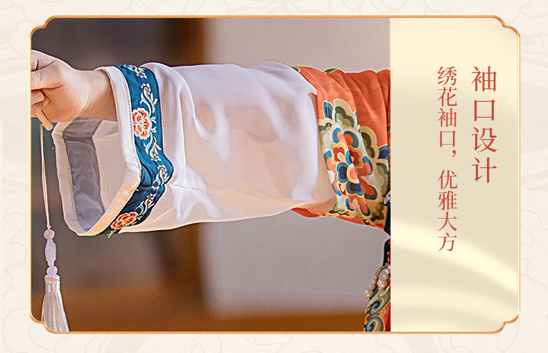 国潮2025夏季新款唐制连衣裙女童汉服超仙连衣裙小女孩敦煌风演出批发详情8