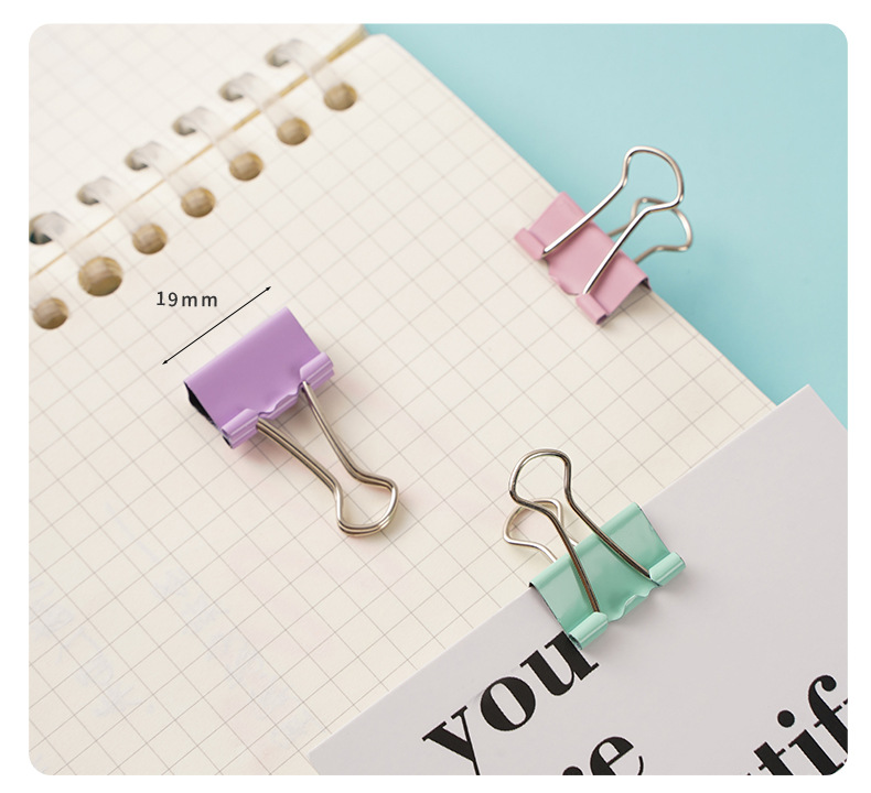 Wholesale macaron-colored box paperclip long tail clip set, cute bear ticket clips, thumbtacks, pins, binding stationery pic 21