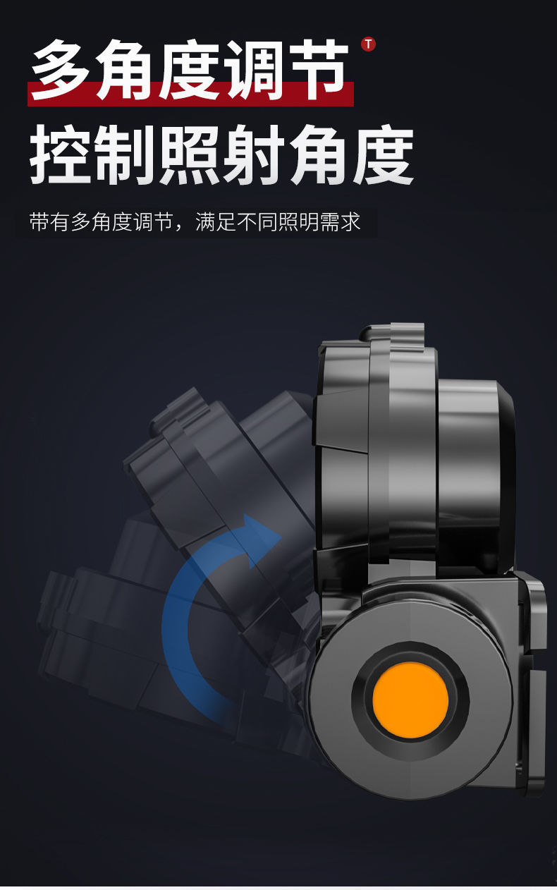 Wholesale of cross-border headlamps, outdoor cob charging head-mounted flashlights, led fishing waterproof charging high-intensity headlamps pic 9