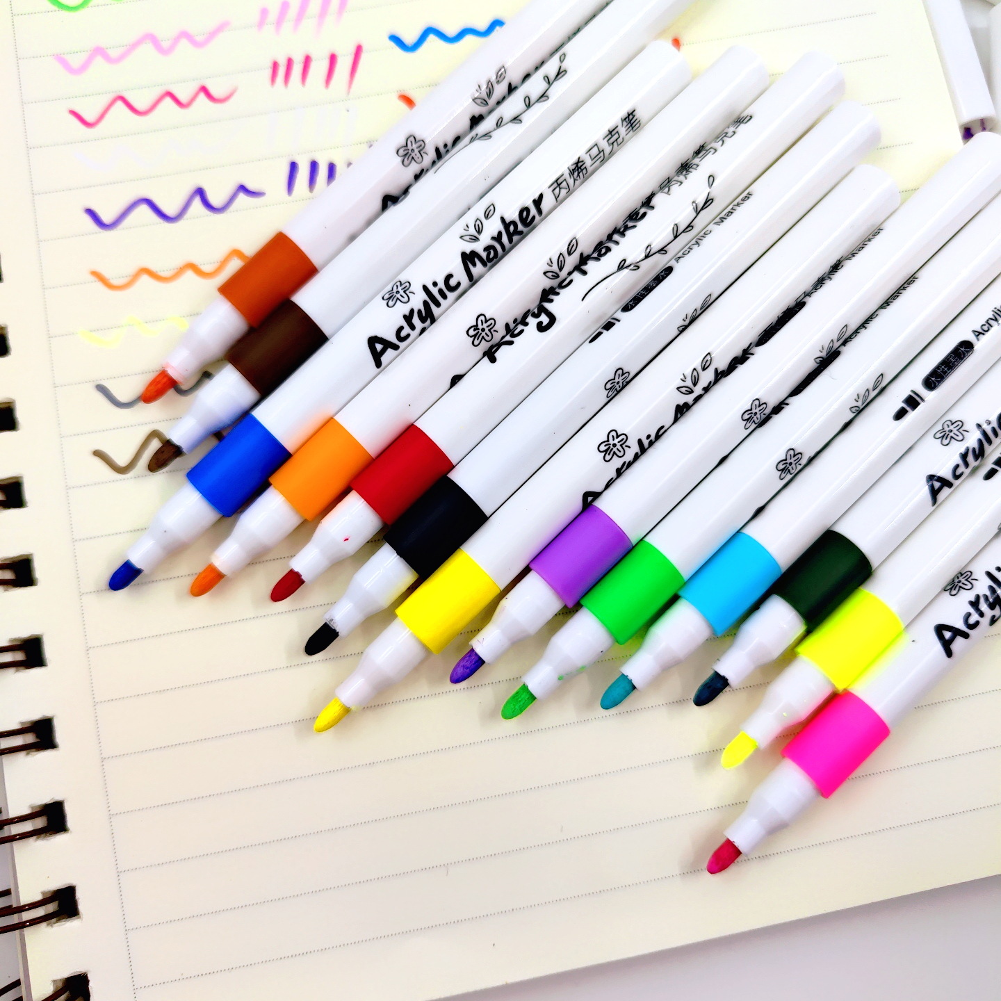 晨韵丙烯马克笔批发水性速干大容量彩色涂鸦绘画笔叠色文具记号笔详情6