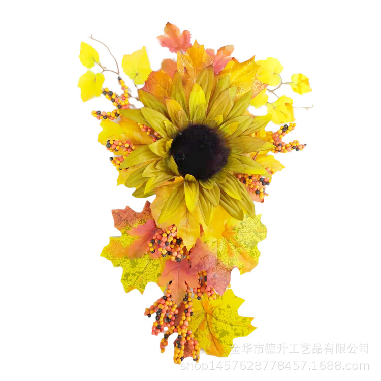 Cross-border e-commerce manufacturers supply Thanksgiving Day, Harvest Festival, Halloween, autumn maple leaves, sunflower wall hangers and ornaments pic 7