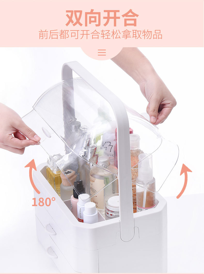 Cosmetic storage box, drawer-type portable transparent desktop organization and storage rack, storage box pic 6