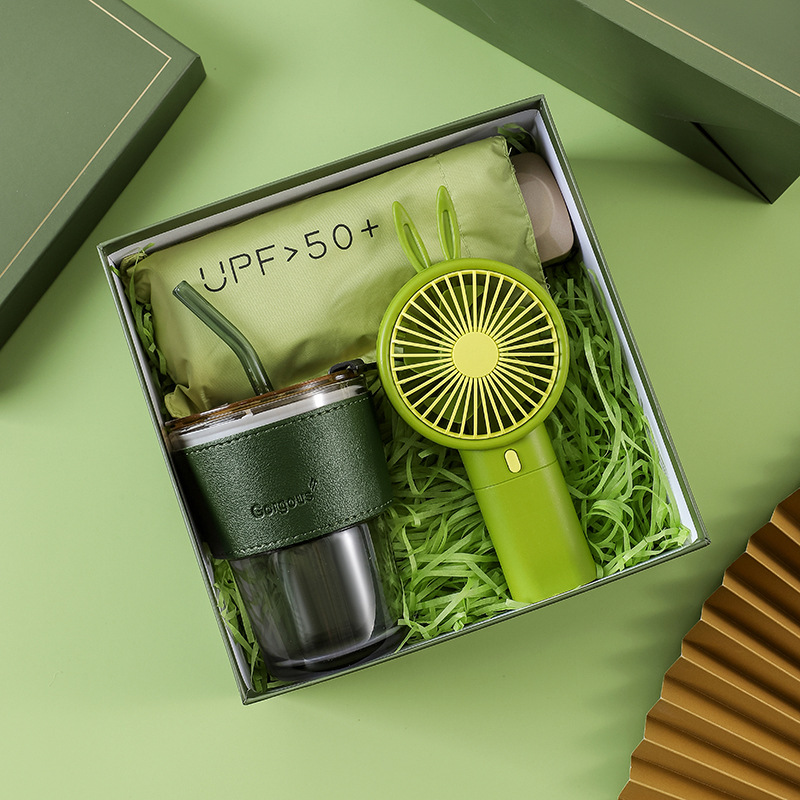 Practical business gift sets, creative souvenirs, Qixi Festival gifts, summer cups, fans, umbrellas, and opening gifts pic 7