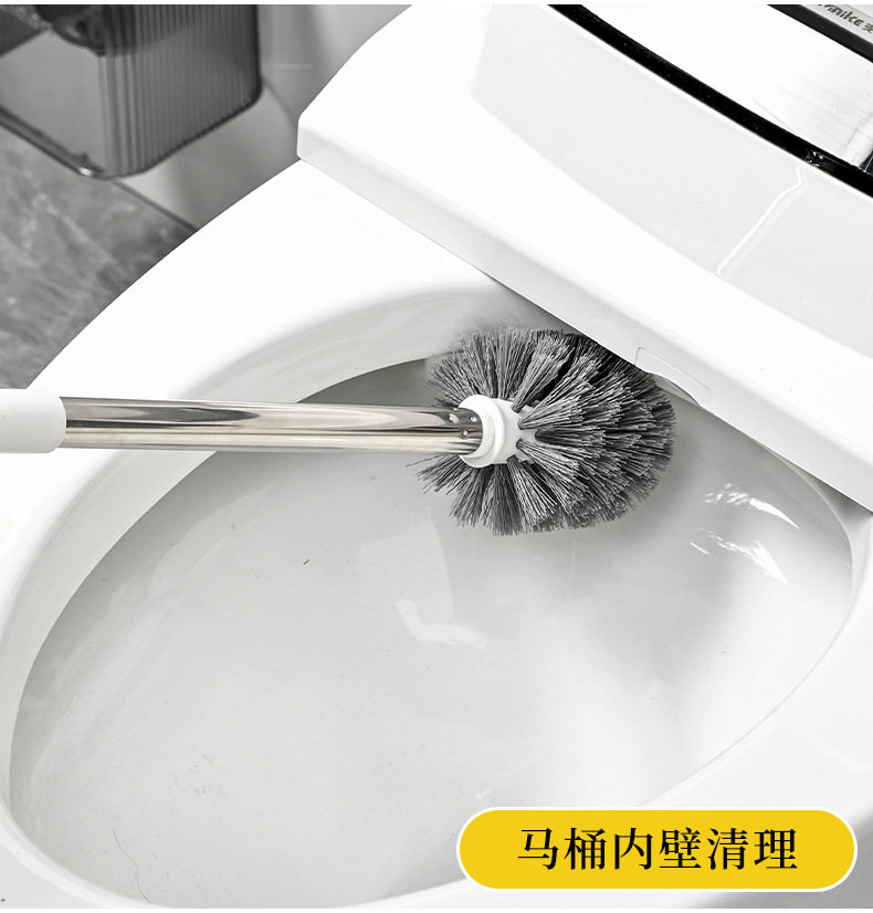 新款家用卫生间公司公用卫生间方形纯色加厚不锈钢马桶刷新品详情6