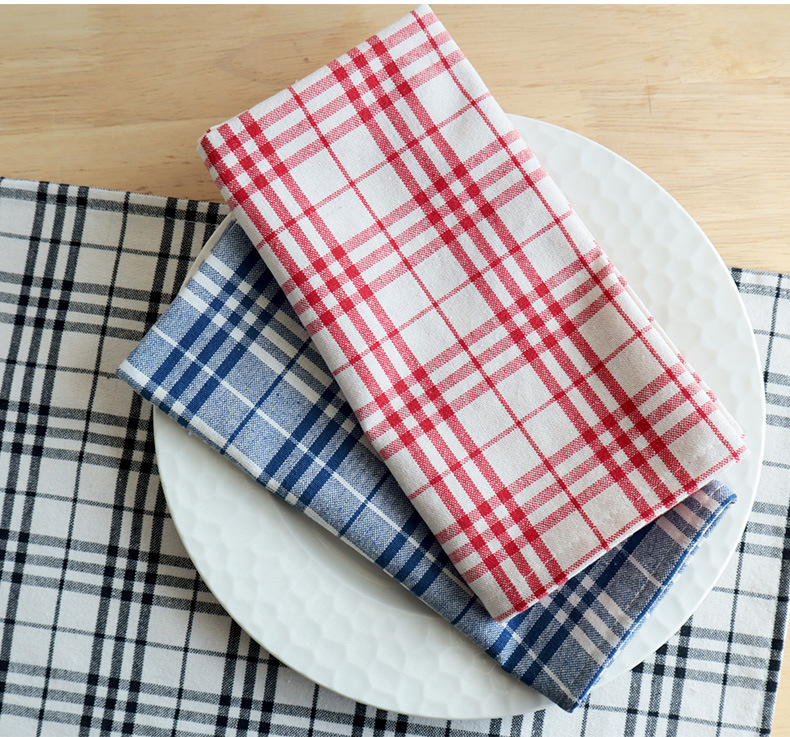 The checkered element is simple and versatile. The cotton and British-style Ziju fabric square napkins, tea napkins and Western napkins pic 15