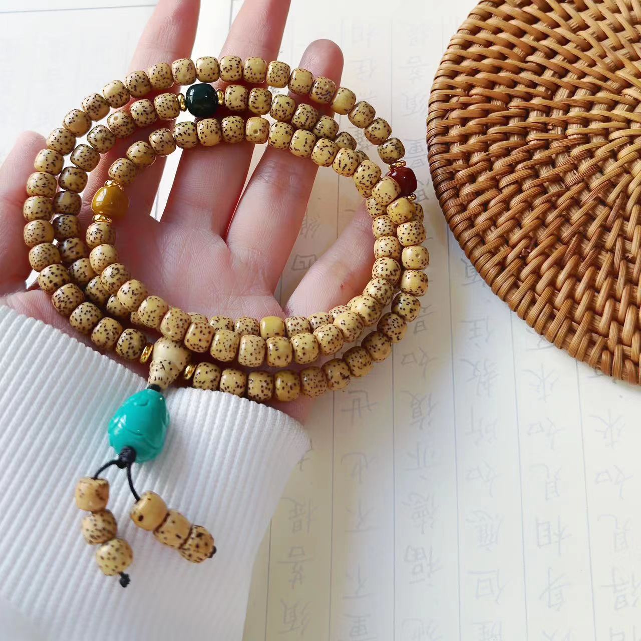 Natural Hainan Original Ecological Golden Seed Star Moon Bead 108 Buddhist Prayer Beads Bracelet Necklace, agate and turquoise Tibetan-style cultural play wholesale, cultural play Buddhist prayer beads bead bracelet bracelet, string beads factory direct sales wholesale pic 24