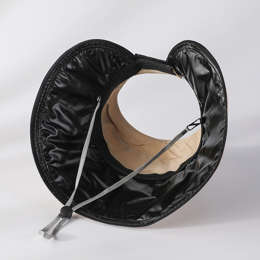 UV high-magnifying sun protection hollow top hat, new Korean version striped black rubber sun hat, spring and summer new simple hat, foldable pic 35