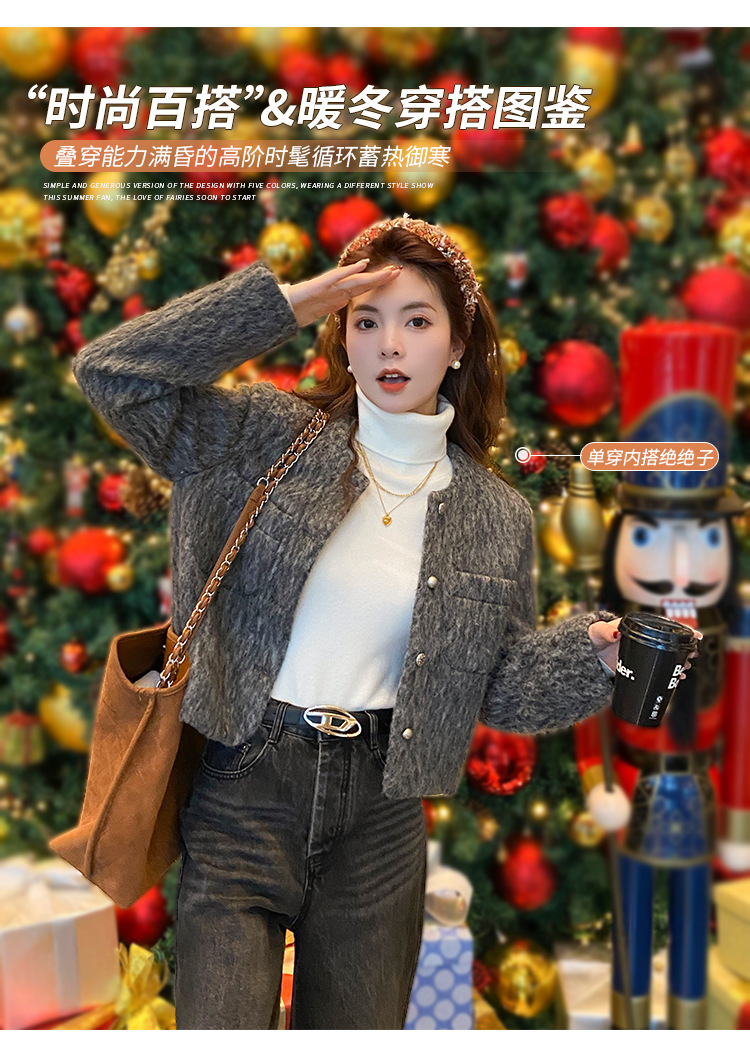 毛衣女2024新款秋冬美拉德穿搭堆堆高领打底衫内搭高级感针织上衣详情12