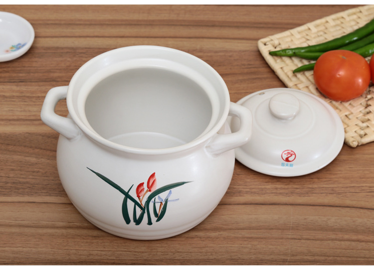 Orchid stewed pot, stone pot, clay pot, open flame, household ceramic pot, open flame, high-temperature resistant stewing pot for health preservation pic 18
