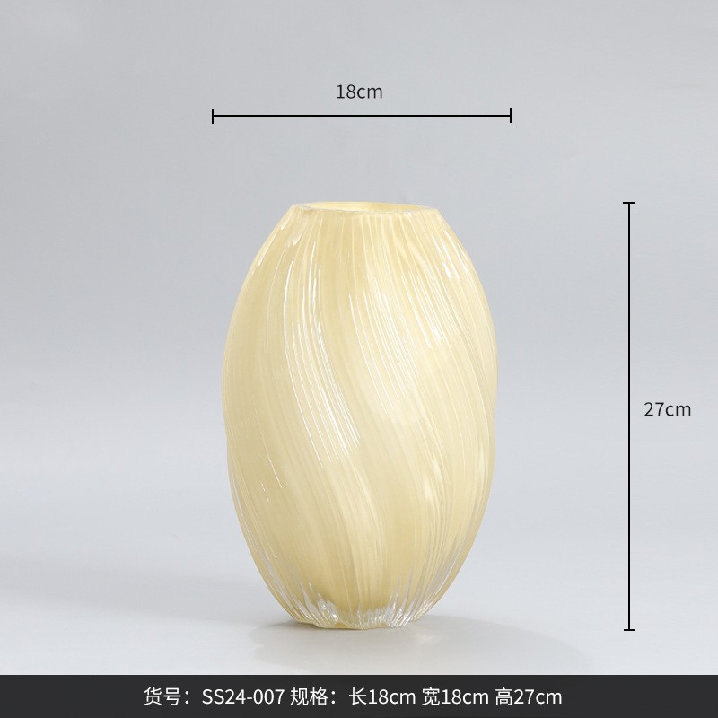 麦芽糖粉色螺旋不规则扭曲水培玻璃花瓶现代家居装饰品花器摆件详情4