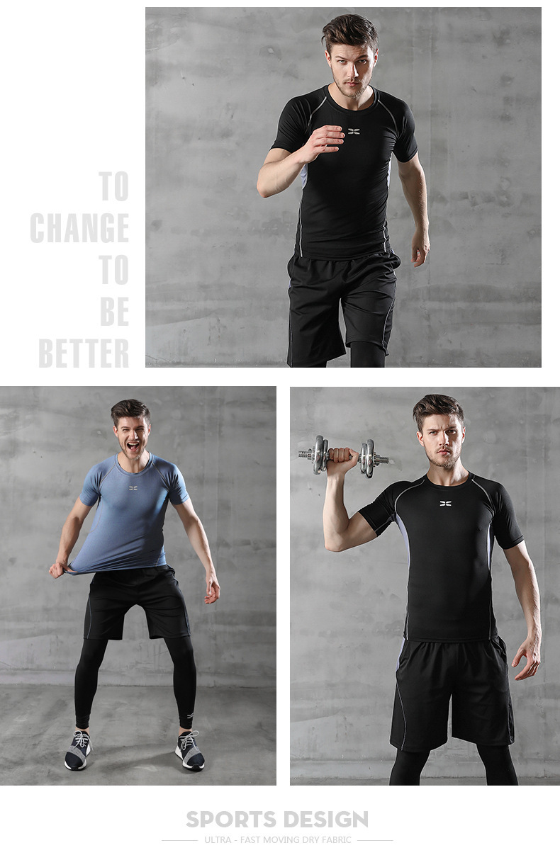 Quick-drying clothes for men, short-sleeved loose fitness T-shirts, running shirts, half-sleeved T-shirts, large-sized sports T-shirts pic 16