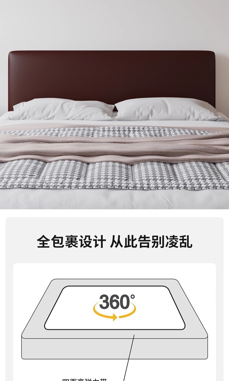 跨境PU科技布软包床头罩防水防污家用床头保护套罩卧室床头全包套详情4