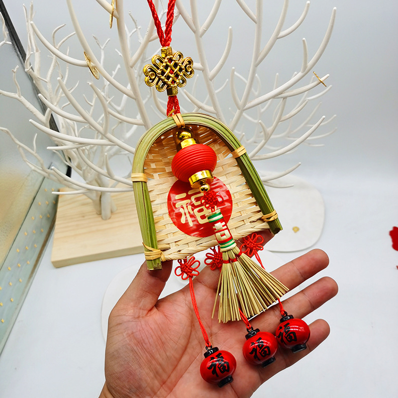 Copper coins, small brooms, dustpans, hanging ornaments, door decorations for moving into a new home, indoor hanging ornaments, TV wall decorations for the Qingming and Dragon Boat festivals pic 42