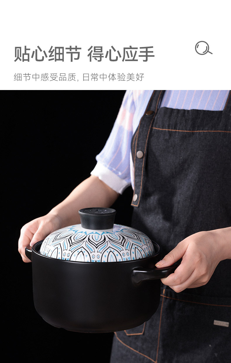 Japanese-style fashionable soup pot, clay pot, stew pot, household small open flame high-temperature resistant 煲仔饭 stone pot, ceramic clay pot pic 10