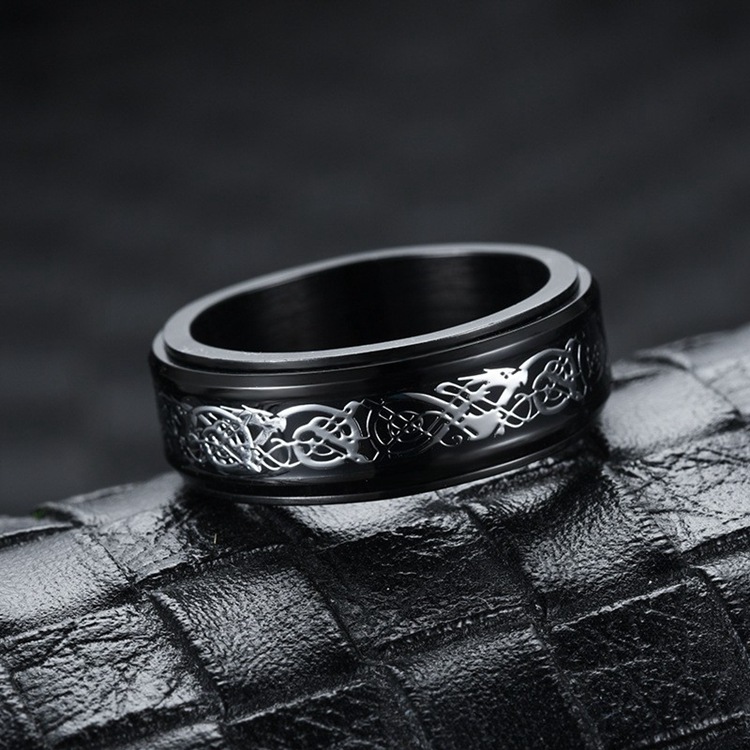 Cross-border Amazon bestseller titanium steel rotating ring, star and moon stress-relieving and anti-anxiety ring, European and American accessories/Chinese trend products pic 31