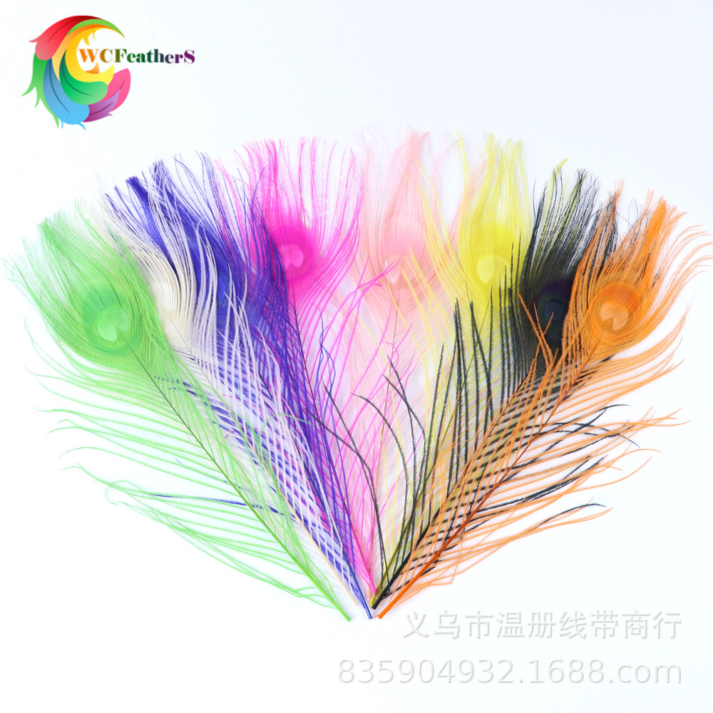 温册厂家直销天然孔雀羽毛DIY家居花瓶装饰婚庆道具新娘胸花材料详情17