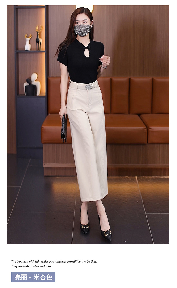 天丝棉九分裤女2024夏季新款高腰显瘦休闲裤直筒宽松西装阔腿裤子详情20