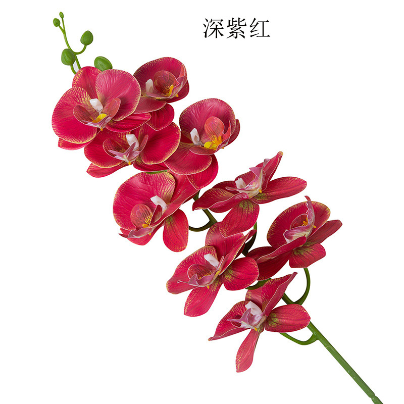 Artificial Phalaenopsis artificial flower home decoration artificial flower hand feel film 9-head Phalaenopsis artificial flower factory wholesale pic 14