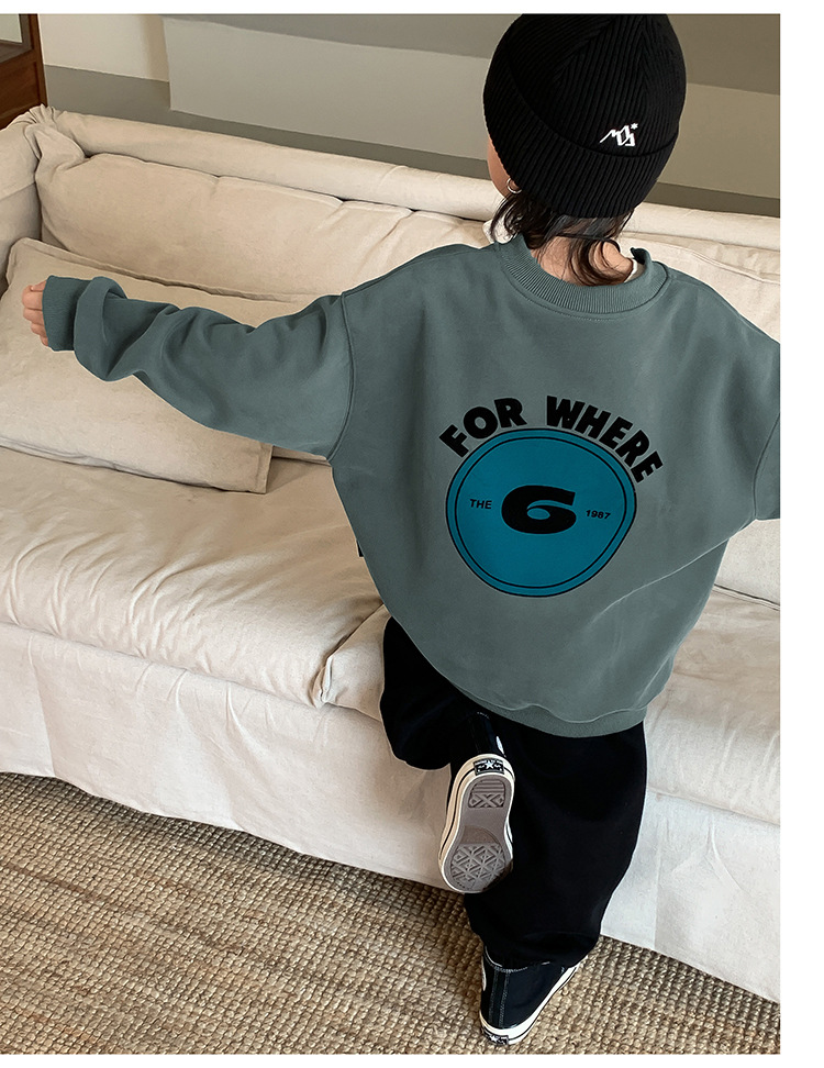 童装2024新款卫衣儿童卫衣男童时髦潮打底衫韩版宝宝上衣男孩宽松详情8