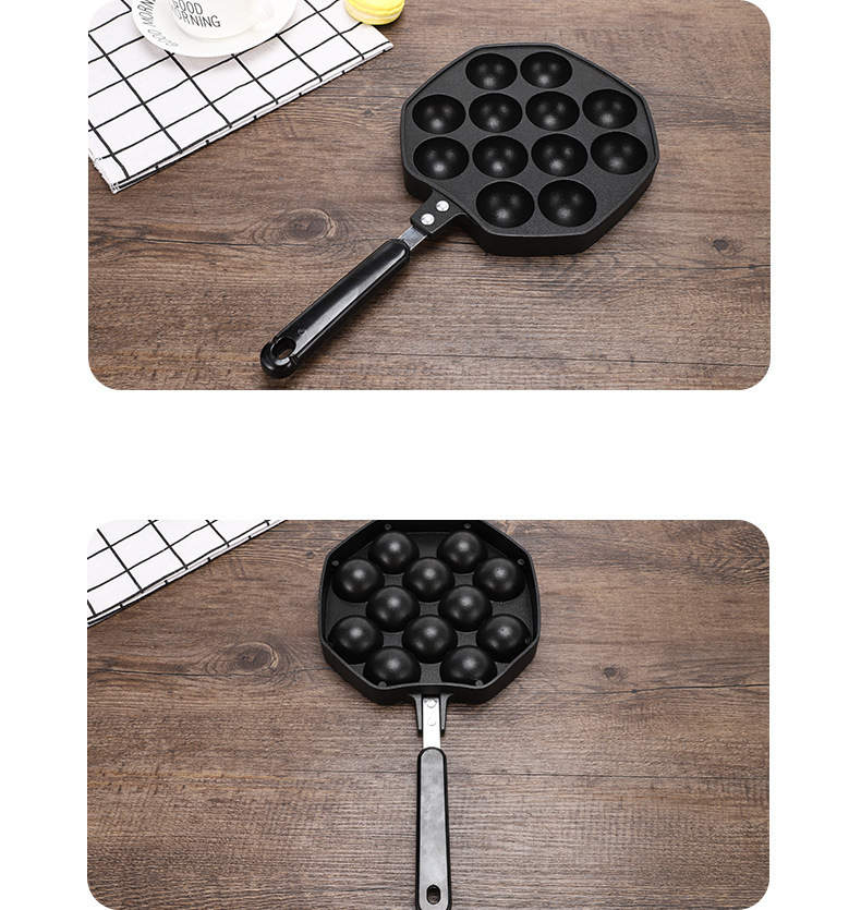 Wholesale die-cast aluminum takoyaki baking trays from the manufacturer, non-stick Japanese takoyaki grilling pans for home use pic 8