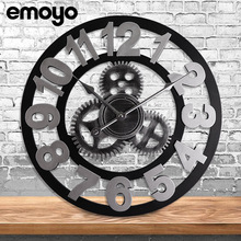 现代简约透明亚克力创意悬浮挂钟 客厅木质装饰时钟北欧静音壁钟详情19