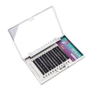 Korean eyelash extensions, soft eyelash implants, 12 rows of straight curly hair, 0.10 thickness, available in black or brown pic 2