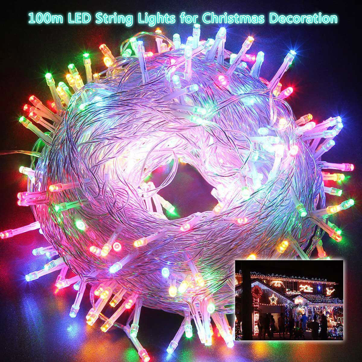 Factory in-stock LED light strings, outdoor waterproof exposed lights, wedding decorations, Christmas bar colored lights, cross-border hot sales pic 1