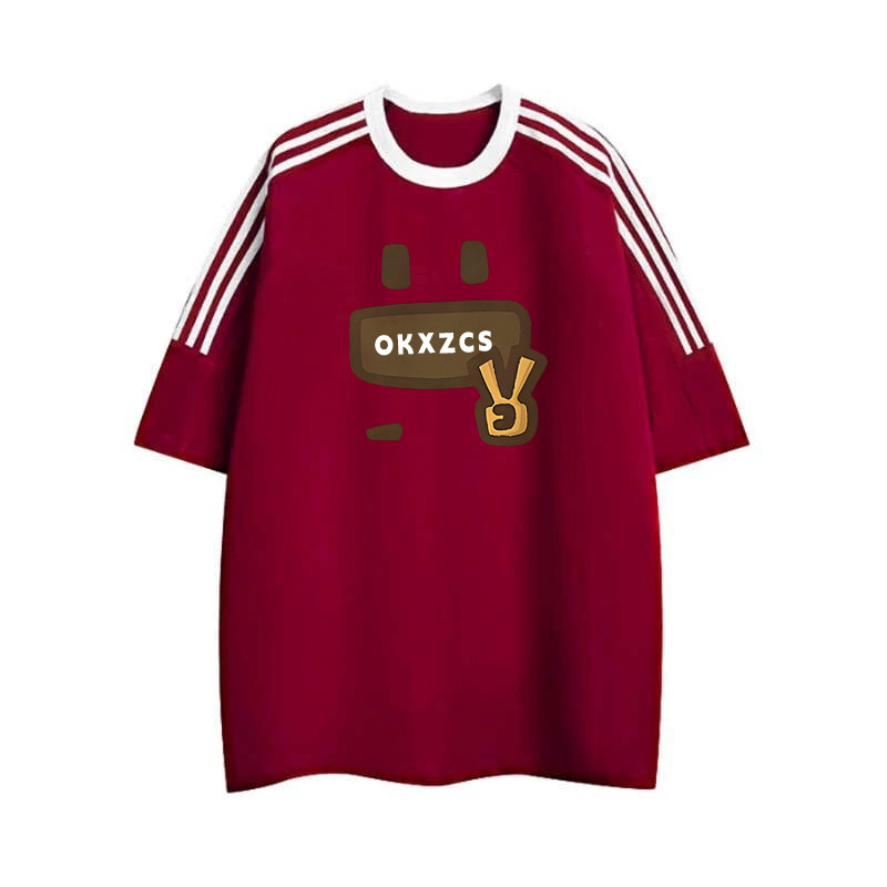 纯棉条纹设计感短袖t恤女夏季新款宽松美式复古港味chic小众上衣详情11