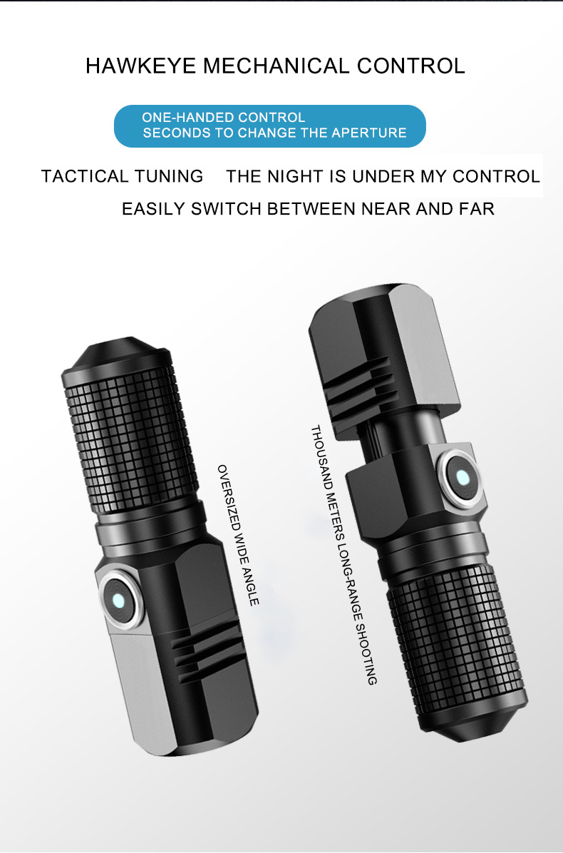 Wholesale of cross-border outdoor mini high-intensity flashlights, led rechargeable flashlights, high-intensity flashlights, hand-held flashlights pic 13