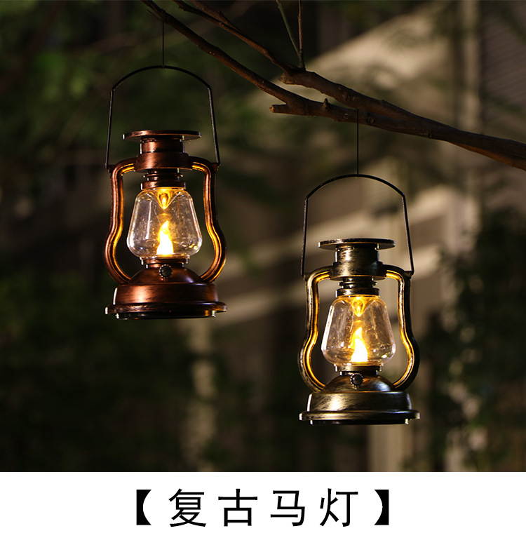 跨境五金铁艺花纹镂空太阳能LED感应火焰灯地插花园别墅户外装饰详情31