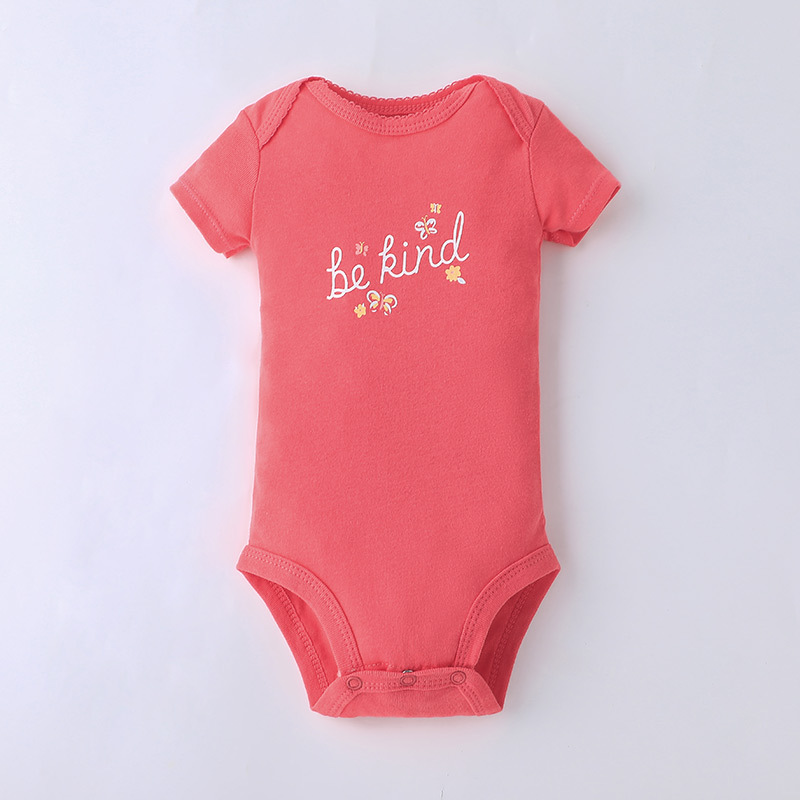 Summer short-sleeved triangular khaki for newborns, cute five-piece set for boys and girls, one-piece suit and crawling suit pic 5