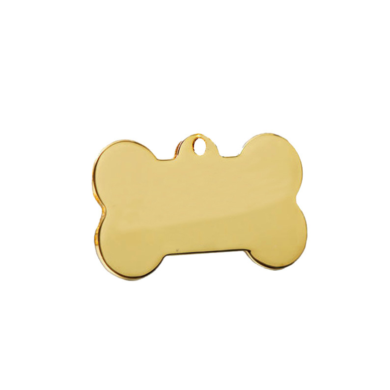 The medium-sized zinc alloy golden dog brand bone-shaped pet collar and pet identity tag accessory can be laser-engraved pic 8