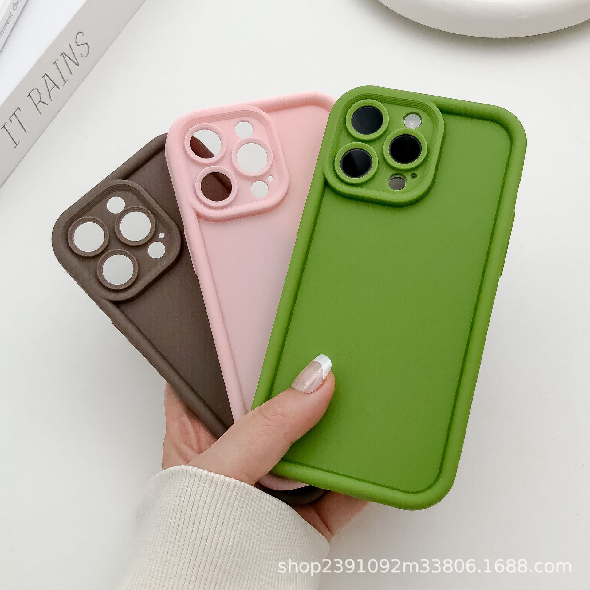跨境热销适用iphone15纯色天眼阶梯手机套IP11苹果16金刚砂手机壳详情11