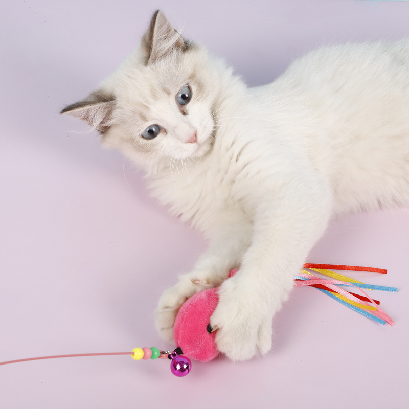 Wholesale of cat teaser sticks, caterpillar cat toys, steel wire feather cat teaser sticks, interactive cat play steel wire toy products pic 15