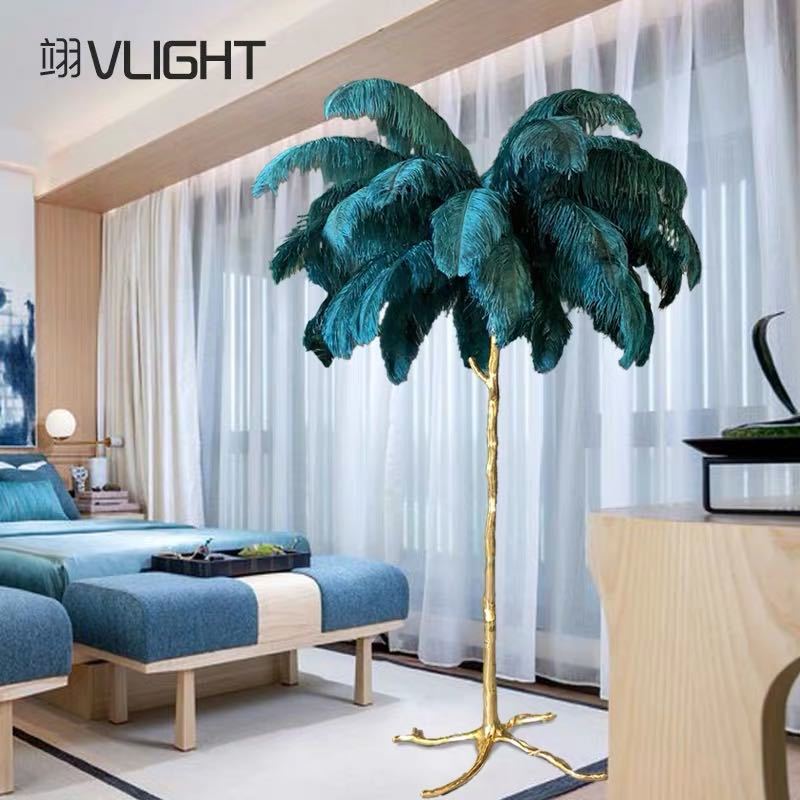 The manufacturer has 60-65 cm colored ostrich feather wedding window carnival prop decorative feather table lamp in stock pic 33