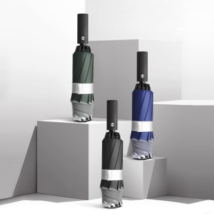 Titanium silver glue thickened three-fold umbrella, sun protection and UV protection folding umbrella, all-weather and all-weather sun umbrella, advertising umbrella pic 3