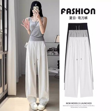 山本裤女夏季2024新款垂感日系褶皱慵懒风休闲裤宽松高腰阔腿裤子详情11