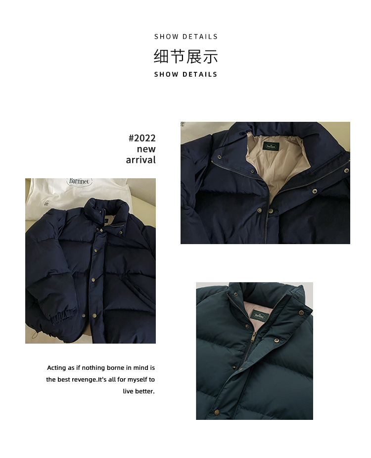 2022 Winter new style of Korean Dongdaemun th*bar*net stand-up collar 90 white duck down down jacket for women in stock pic 10