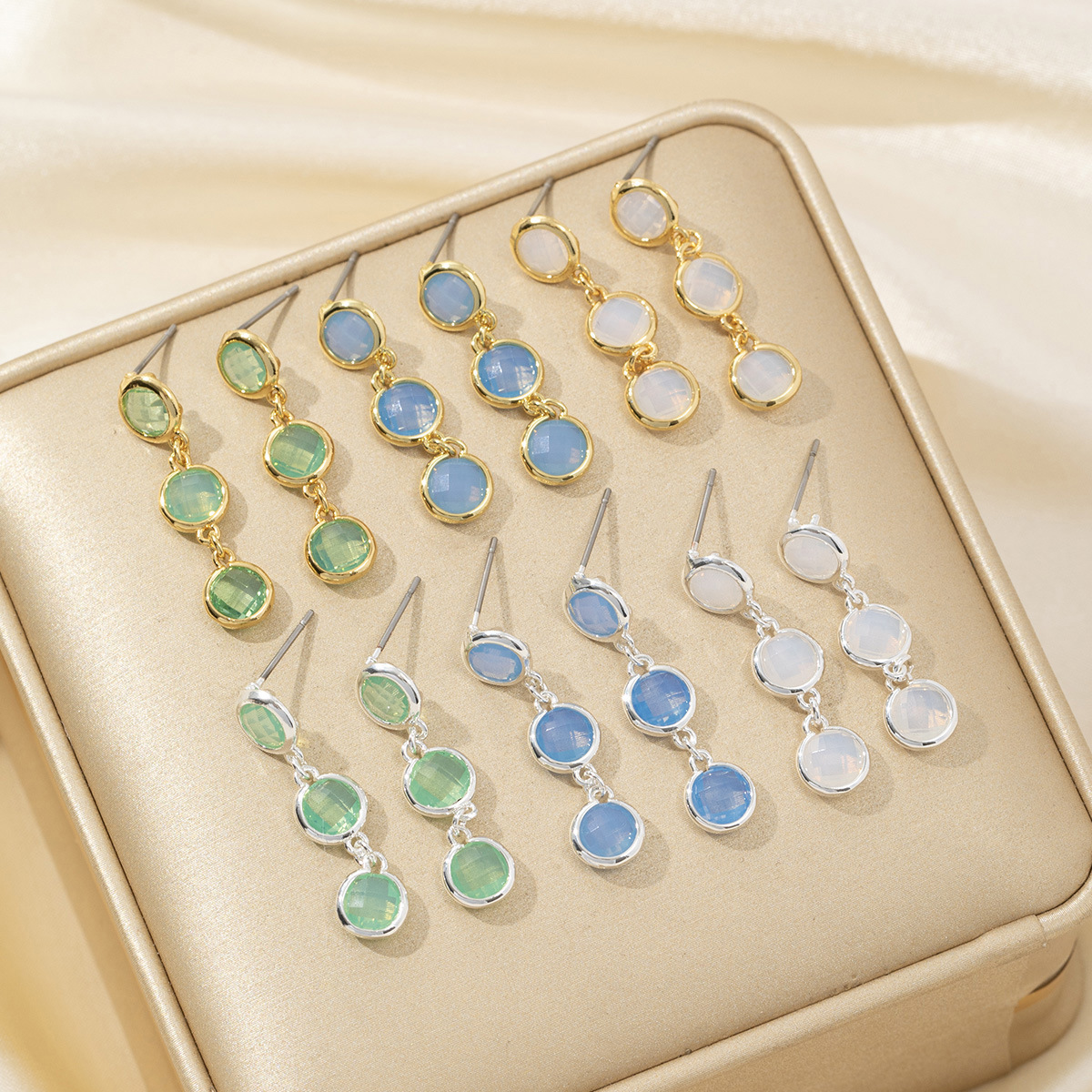 Wholesale of new cross-border genuine gold electroplated earrings, simple geometric earrings, best-selling earrings on AliExpress and Amazon pic 1