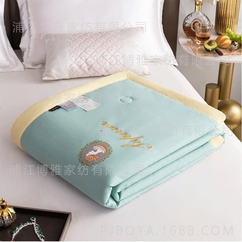 New modern and simple solid-color soybean fiber summer cooling quilts, washed cotton quilts, gift single and double air-conditioned quilts wholesale pic 18