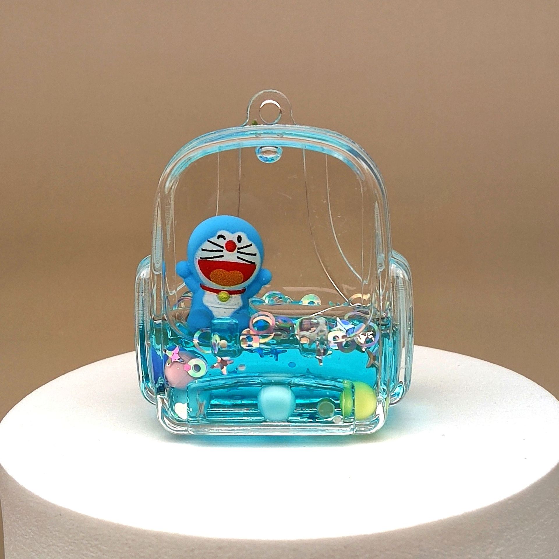 创意亚克力入油流沙瓶蓝色卡通钥匙扣香水汽车配饰桌面摆件饰品详情26