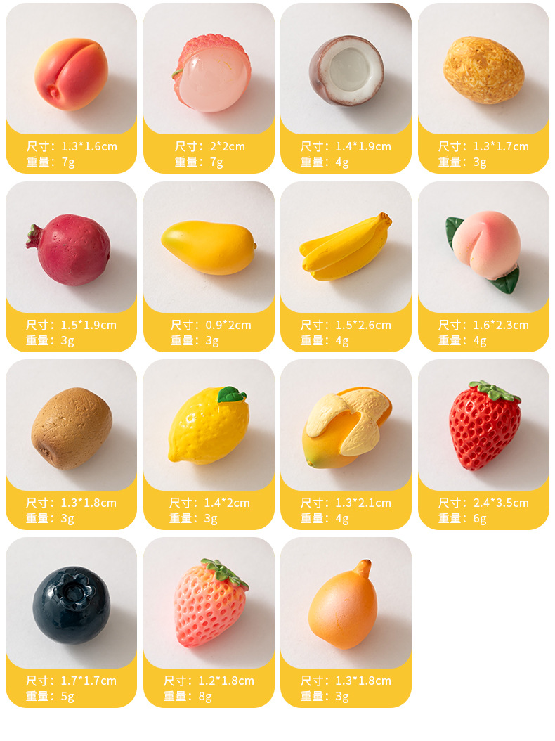 Creative simulation fruit refrigerator stickers, food toys, three-dimensional diy mini resin magnetic stickers, home and kitchen magnetic decoration pic 19