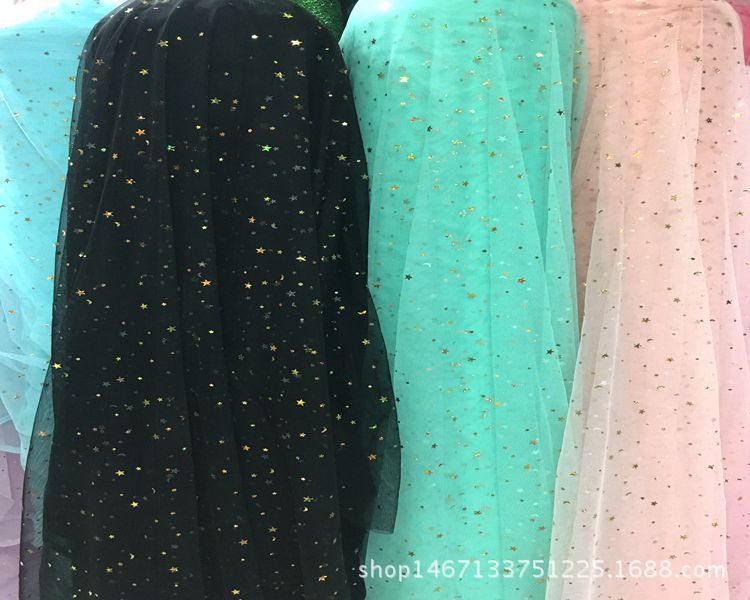 Polyester mesh fabric for clothing, accessories, background shooting, wedding toys, headwear, hair accessories, evening gowns, sequined mesh fabric pic 2