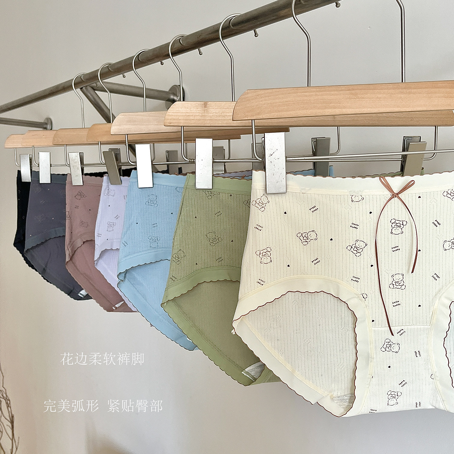 日系无感抑菌裆内裤少女学生蝴蝶结可爱中腰提臀舒适女士三角裤头详情2