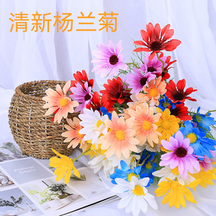 黄色5叉跳舞兰人造仿真花束假花文心兰 客厅婚庆装饰绢花蝴蝶兰详情15