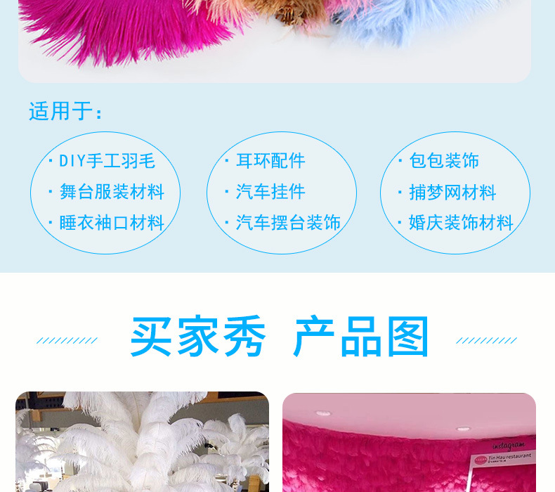 厂家现货鸵鸟毛30-35cm彩色羽毛婚礼装饰插花舞台服装婚庆指引详情12