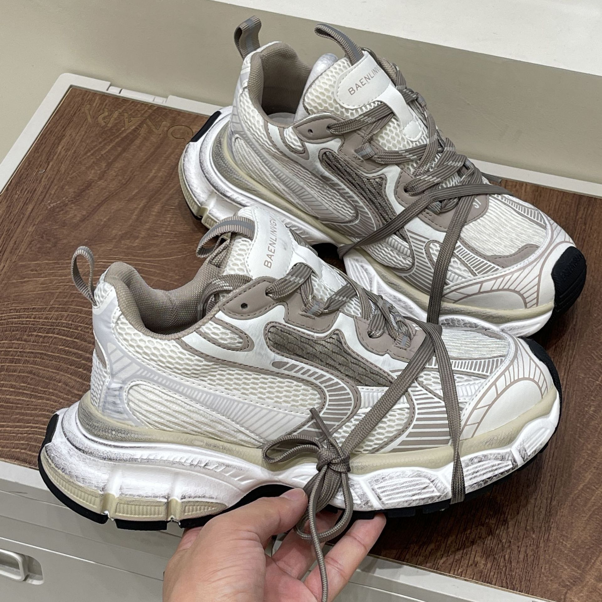 2023年新款老爹鞋增高厚底运动鞋休闲做旧复古情侣男女鞋详情32