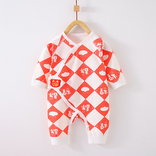 Baby one-piece suit, autumn new style base underwear, pure cotton long-sleeved shirt for boys and girls, baby crawling suit, newborn clothes pic 29